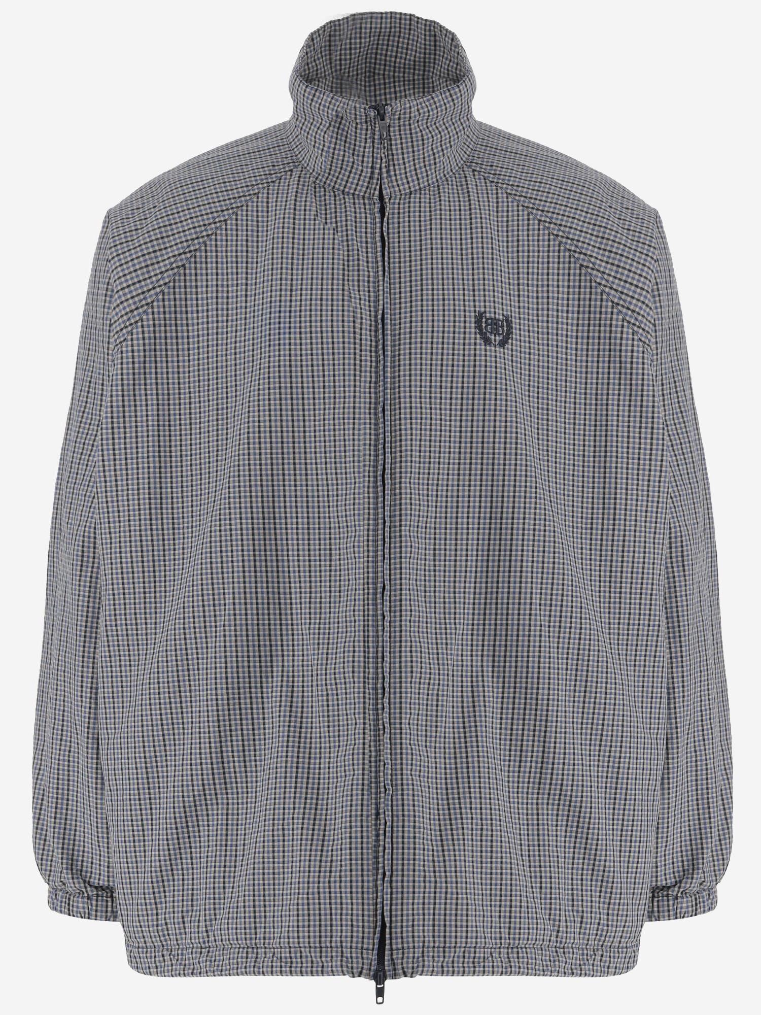 GIACCA IN COTONE E LINO CON MOTIVO A QUADRI 841686 TSM119095 BALENCIAGA 