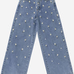 Jeans con ricami floreali P25PL453J0052 474 IL GUFO KIDS 