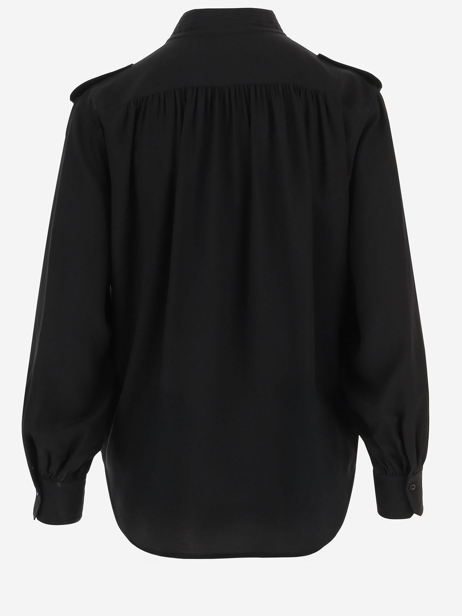 Camicia plissettata in crêpe di seta CH26SHT20005 001 CHLOE 