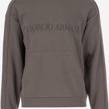 FELPA IN COTONE E CASHMERE CON LOGO GM001098 TE11705U8100 GIORGIO ARMANI 