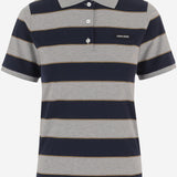 POLO IN COTONE CON MOTIVO A RIGHE MJN536 14RTF005R MIU MIU 