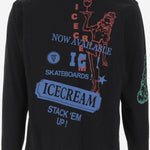 T-SHIRT A MANICHE LUNGHE IN COTONE CON LOGO IC25355 BLACK ICECREAM 