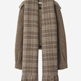 GIACCA IN MISTO LANA CON SCIARPA 8114465 BISCUIT/BISCUIT CHK BURBERRY 