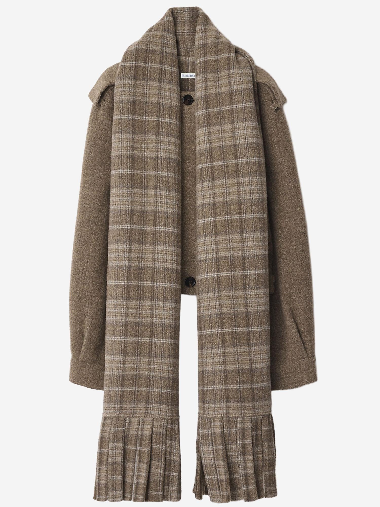 GIACCA IN MISTO LANA CON SCIARPA 8114465 BISCUIT/BISCUIT CHK BURBERRY 