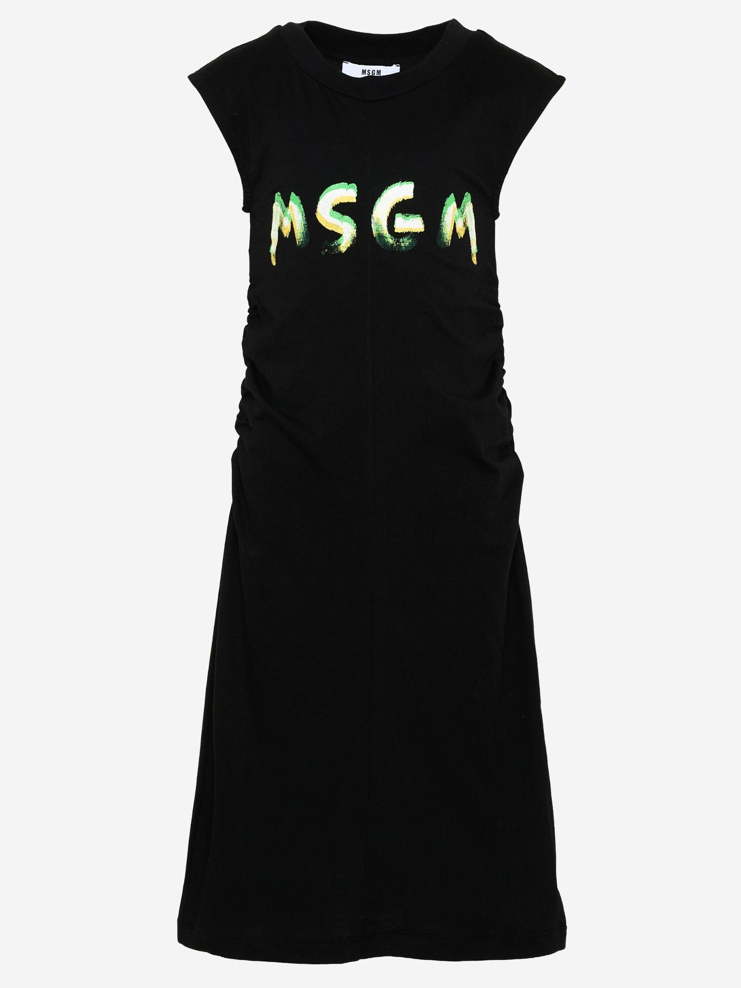 ABITO IN COTONE CON LOGO S6MSJGDR064 110 MSGM KIDS 