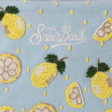 POCHETTE IN COTONE CON MOTIVO LIMONI IN PERLINE POU0002 09122L MC2 SAINT BARTH 