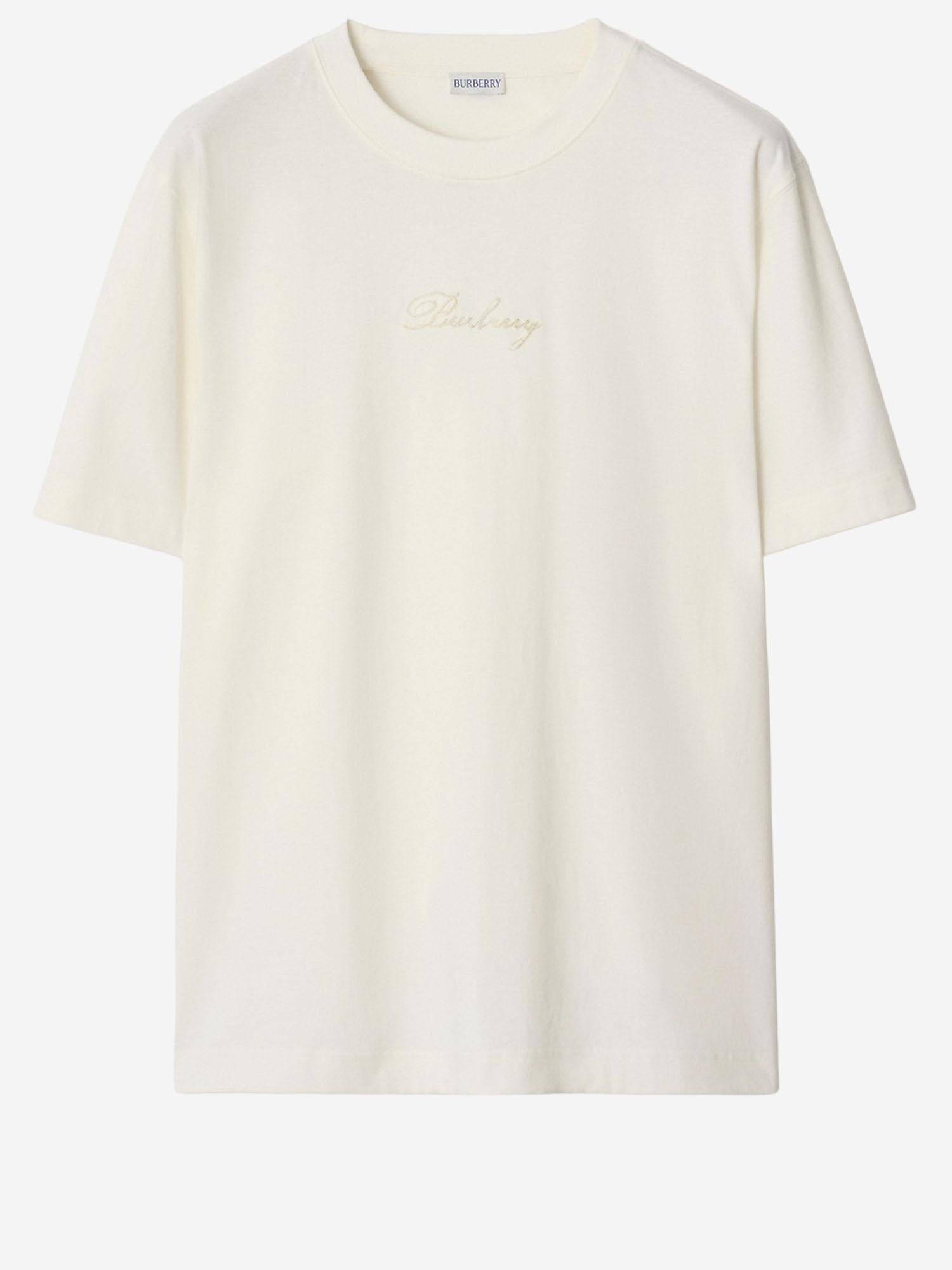T-SHIRT IN COTONE CON LOGO 8119080 CHALK BURBERRY 