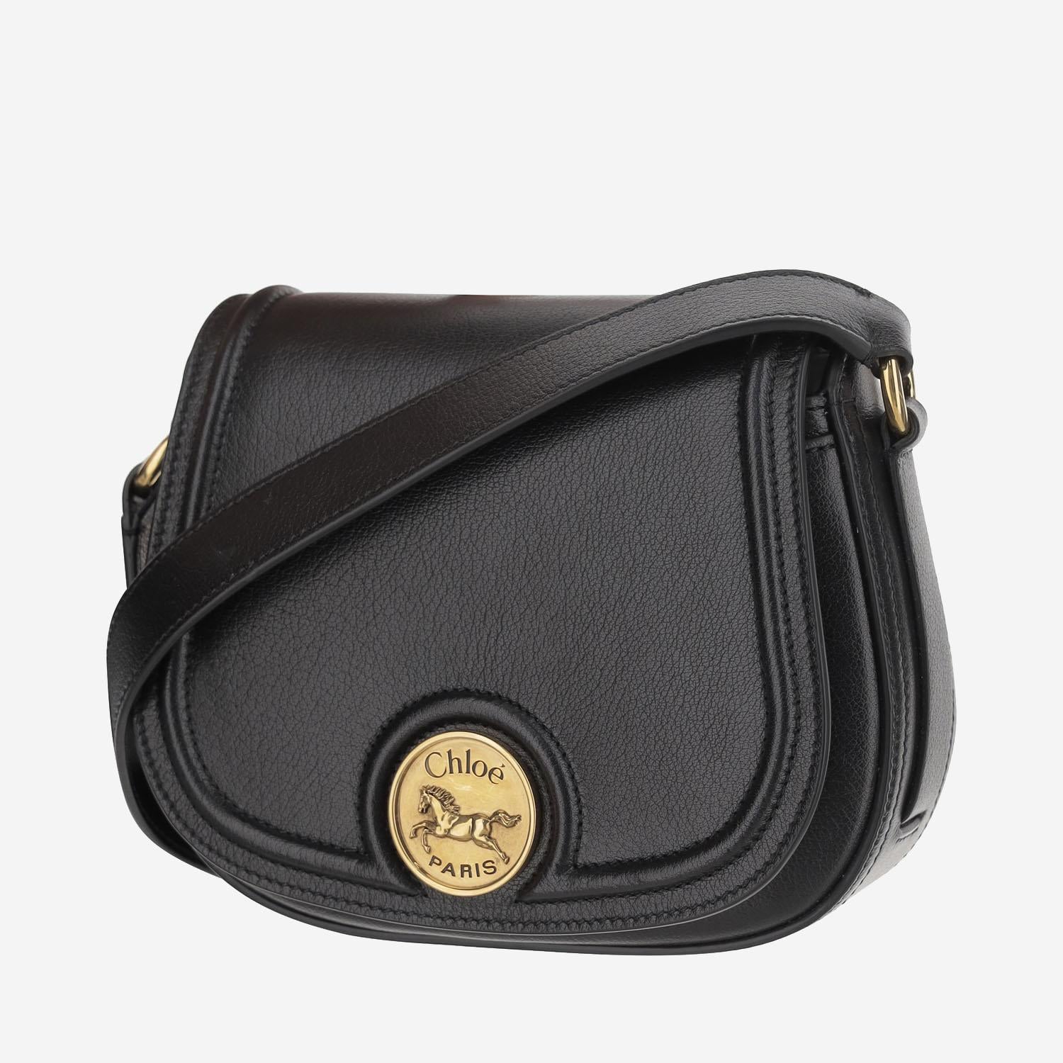 BORSA IN PELLE MARTELLATA CON LOGO CH25AS791O37 001 CHLOE 