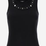 TOP IN COTONE STRETCH CON BORCHIE 1023209 1A172211B000 VERSACE 