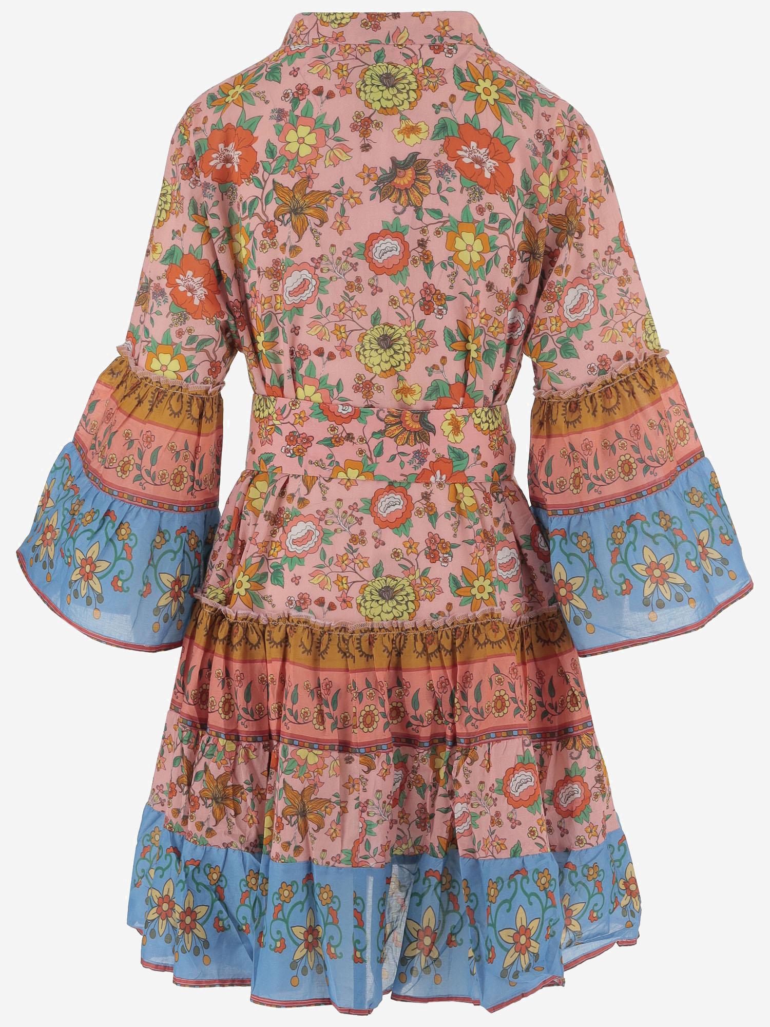 ABITO IN COTONE CON MOTIVO FLOREALE LAURA 04PINK PEPS CANNES 