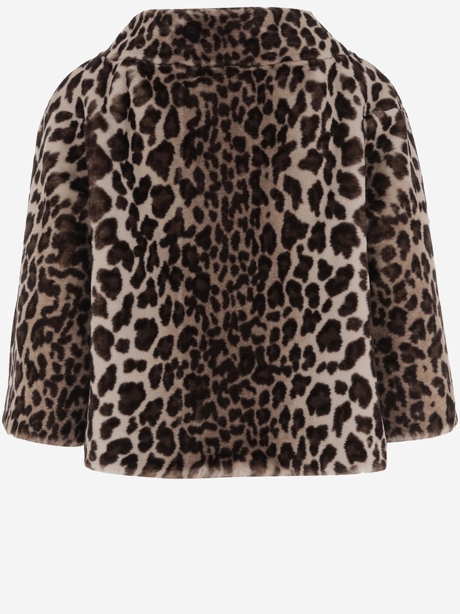 CAPOTTO IN PELLICCIA SINTETICA CON MOTIVO ANIMALIER EF82 LEO005 UNCOMMON 