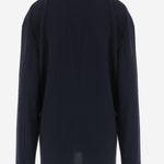 MAGLIA A MANICHE LUNGHE IN COTONE CON ZIP OBLIQUA MJLA20 18ZWF0008 MIU MIU 