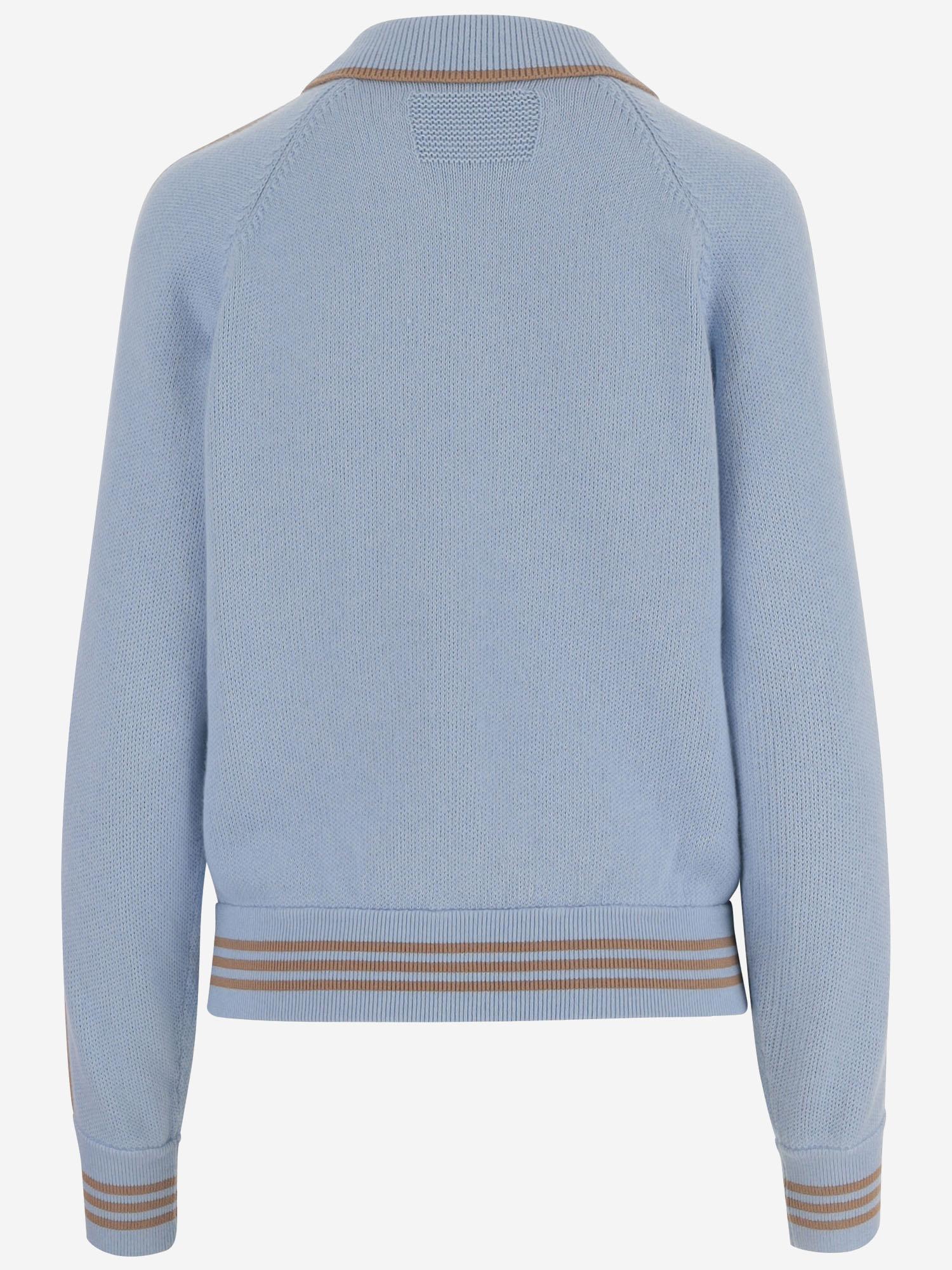 GIACCA VARSITY IN COTONE E CASHMERE W4083JM CLRSKY GUEST IN RESIDENCE 