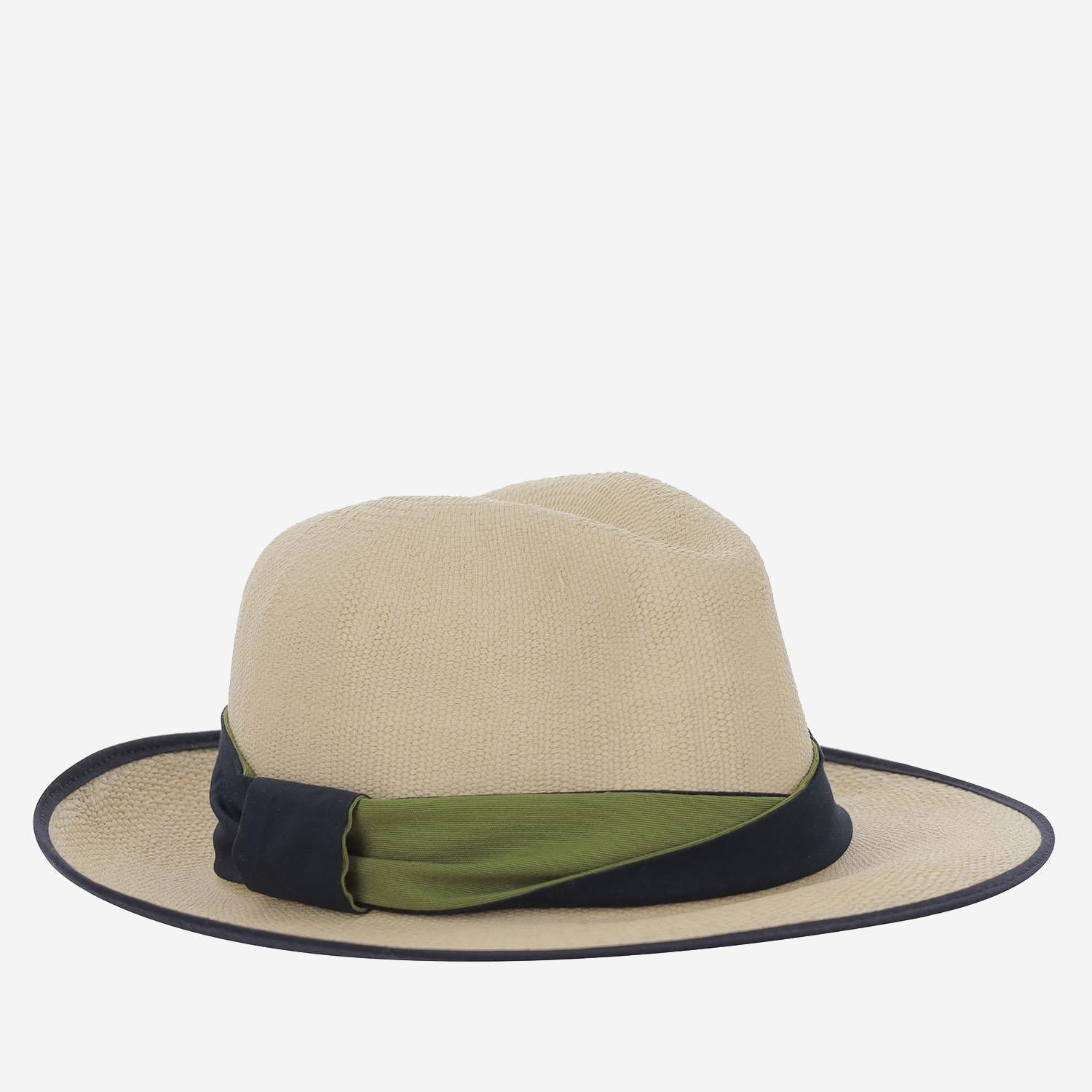 CAPPELLO OVALE IN PAGLIA SOMBREROBICOLORVERDEYAZUL NATURAL ALEXIA ALVAREZ DE TOLEDO 