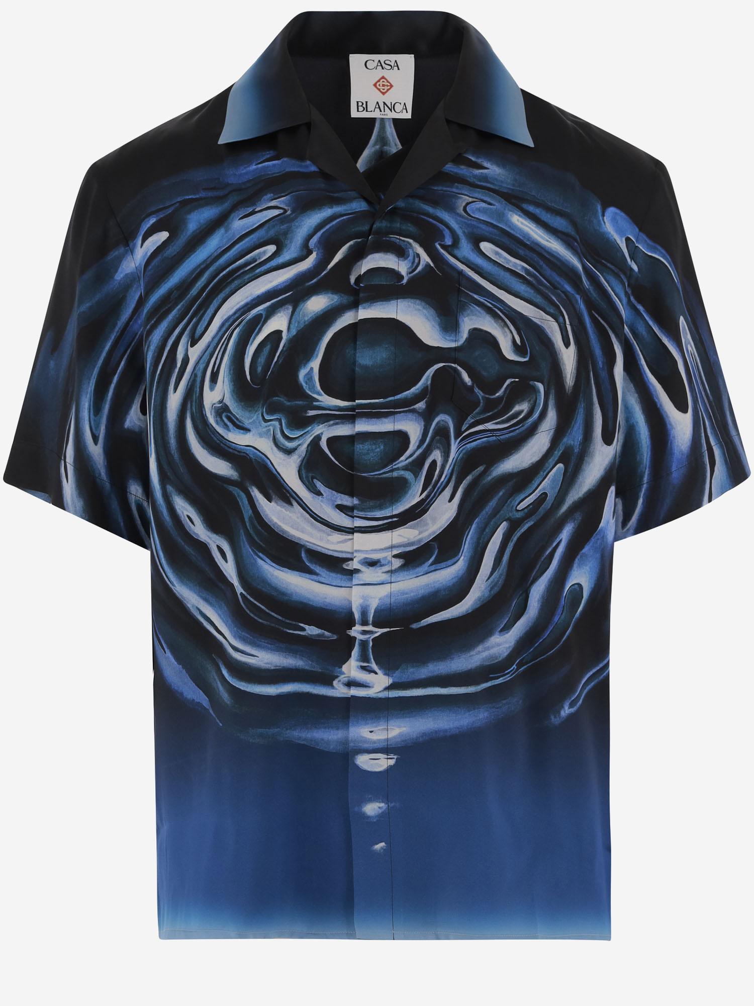 CAMICIA IN SETA CON STAMPA GRAFICA MSP26SH003 08 CASABLANCA 