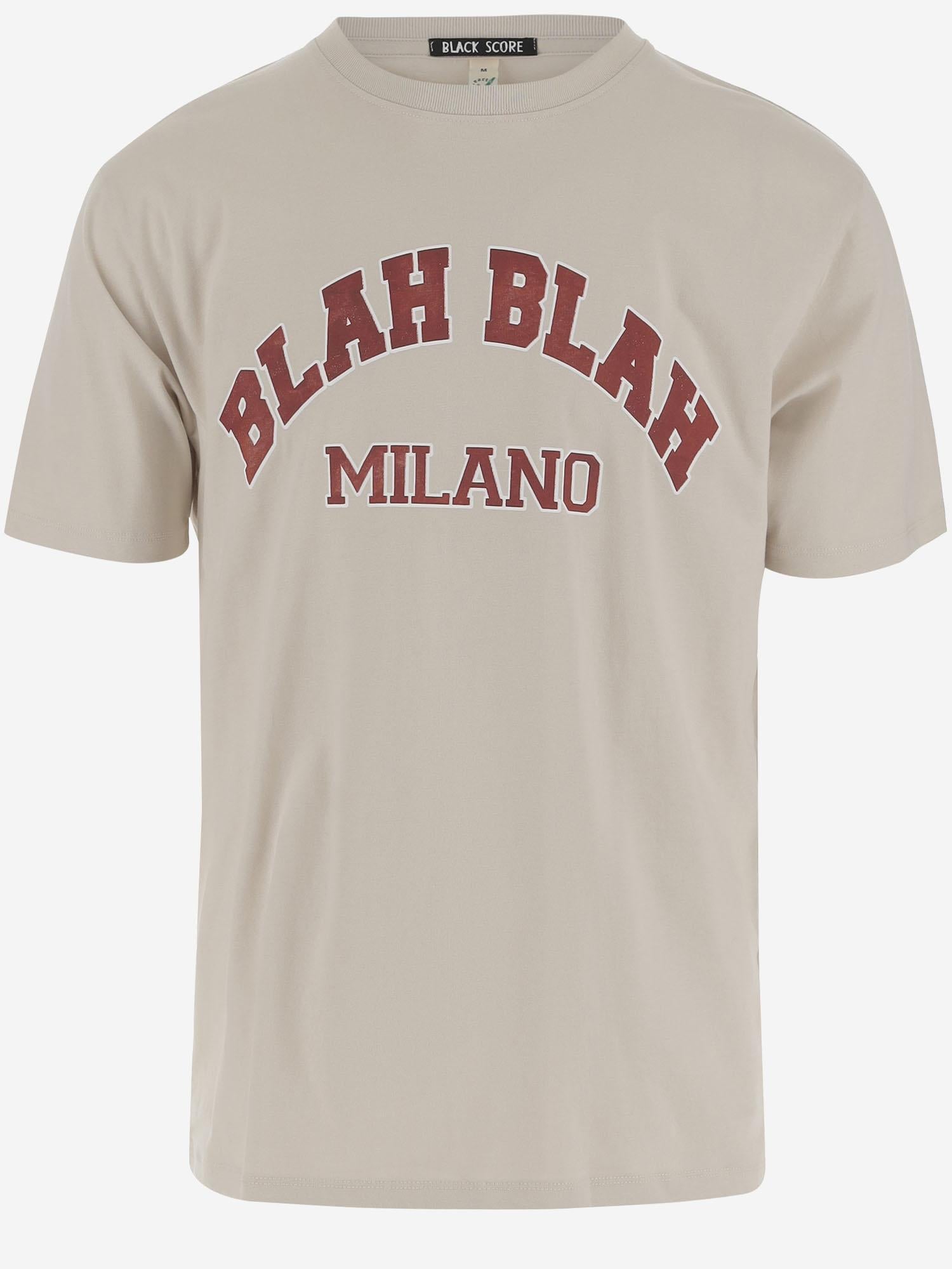 T-SHIRT IN COTONE CON STAMPA BSMCCBLAH BONE BLACK SCORE 