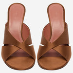 SANDALI SALMA IN RASO SALMASLIPPER 95MOCHA AMINA MUADDI 