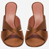 SANDALI SALMA IN RASO SALMASLIPPER 95MOCHA AMINA MUADDI 