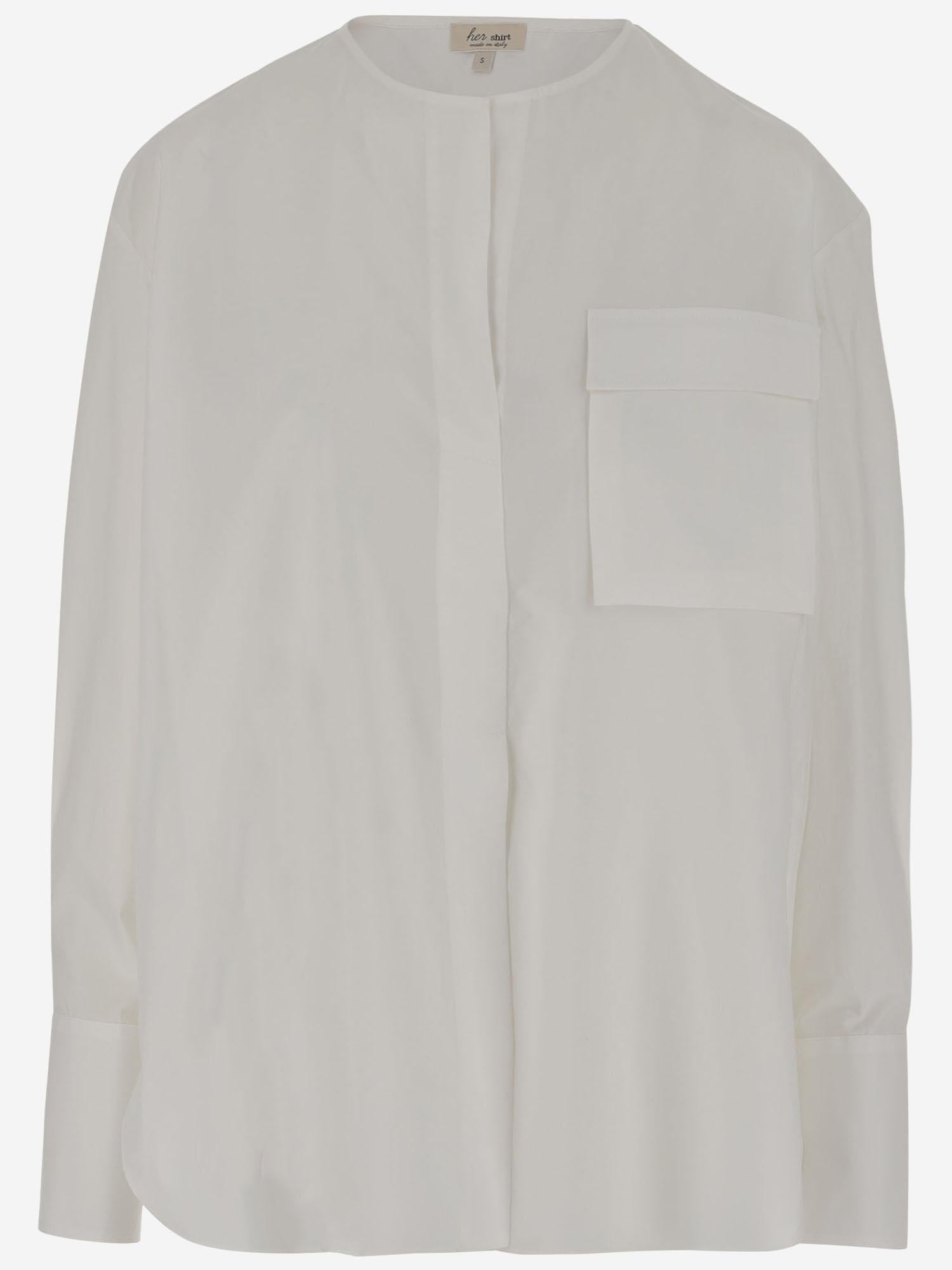 CAMICIA A MANICHE LUNGHE IN COTONE MN01603 T109C20 HER SHIRT 