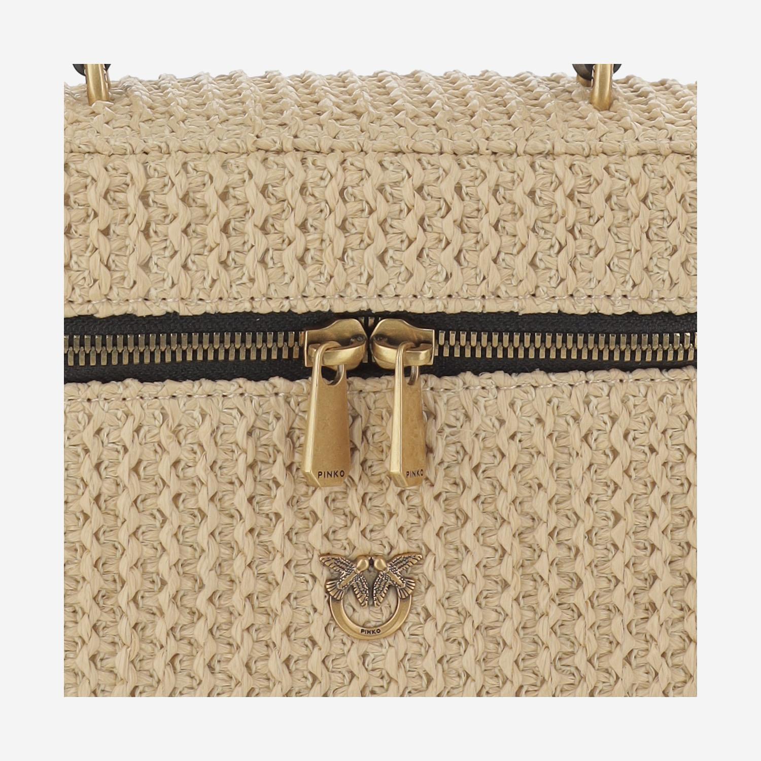 BORSA VANITY SOFT MINI IN RAFIA 106382 A391C24Q PINKO 