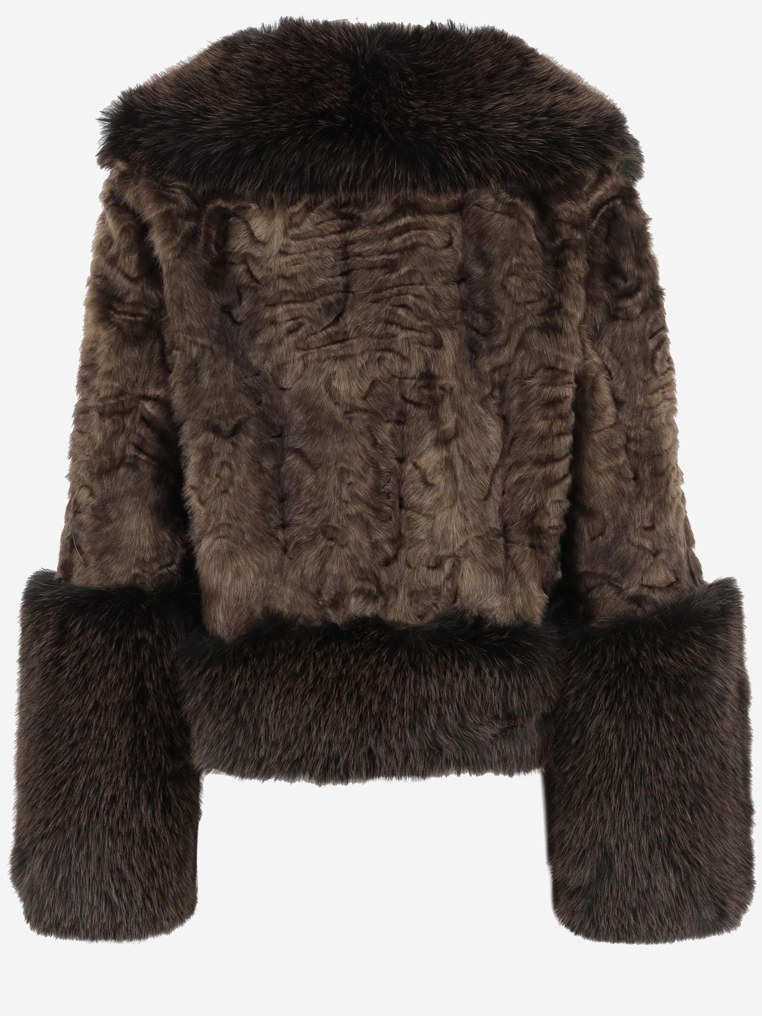 CAPPOTTO IN PELLICCIA SINTETICA CON DETTAGLI IN CONTRASTO EF71 PER005 UNCOMMON 