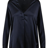 CAMICIA IN SETA CON SCOLLO A V VR84511926 403CBL VINCE 