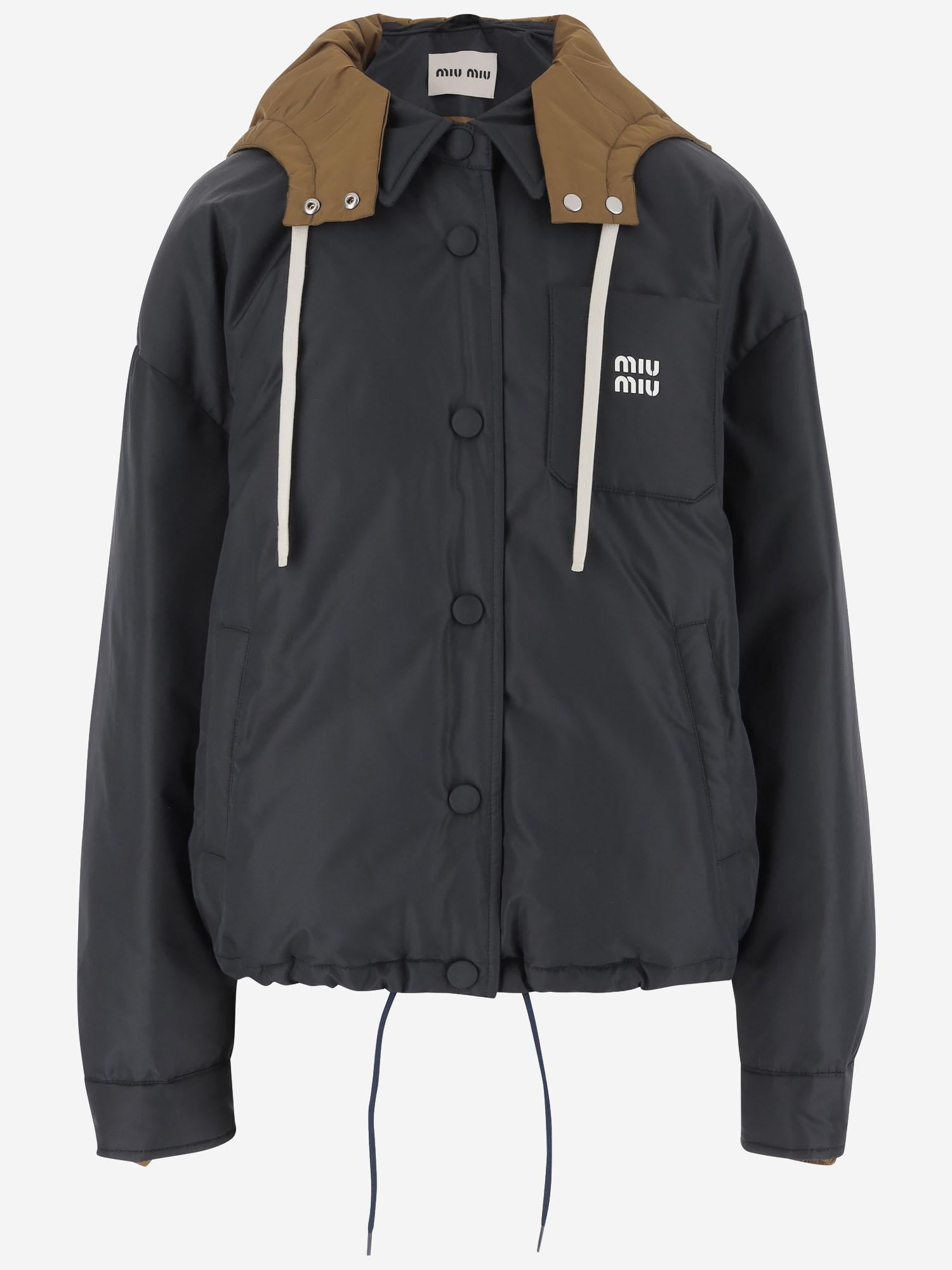 GIUBBOTTO CON CAPPUCCIO A CONTRASTO ML1316 1720F0B1V MIU MIU 