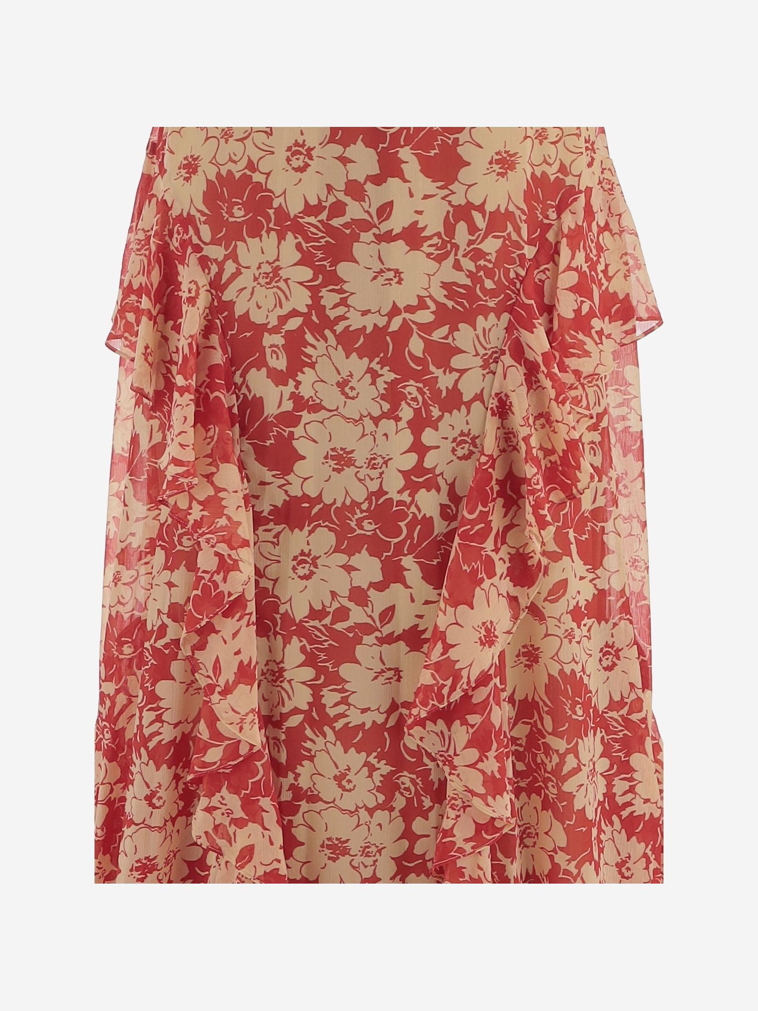 ABITO LUNGO IN NYLON CON STAMPA FLOREALE P08748 001REDTAN LAUREN RALPH LAUREN 