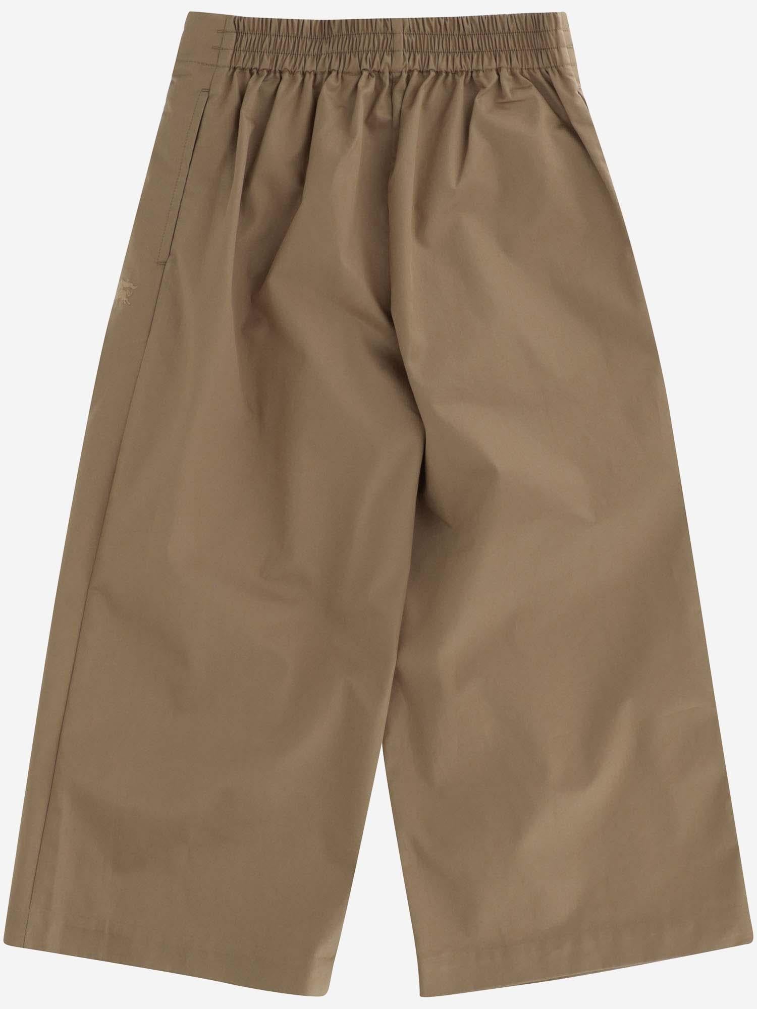 PANTALONI IN COTONE CON PIEGHE 8078341 ARCHIVEBEIGE BURBERRY KIDS 