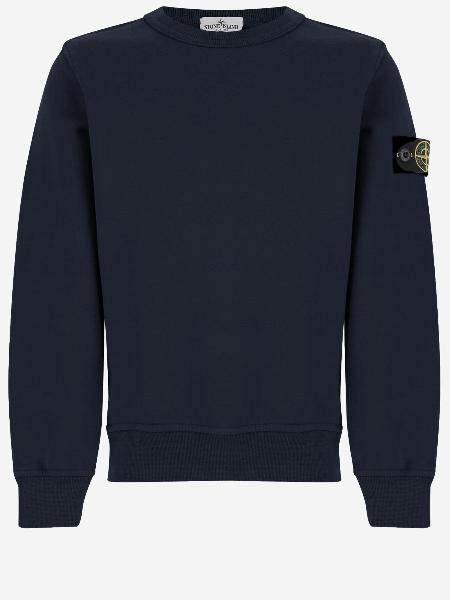 FELPA IN COTONE STRETCH CON LOGO 6100005 S0040V0028 STONE ISLAND KIDS 