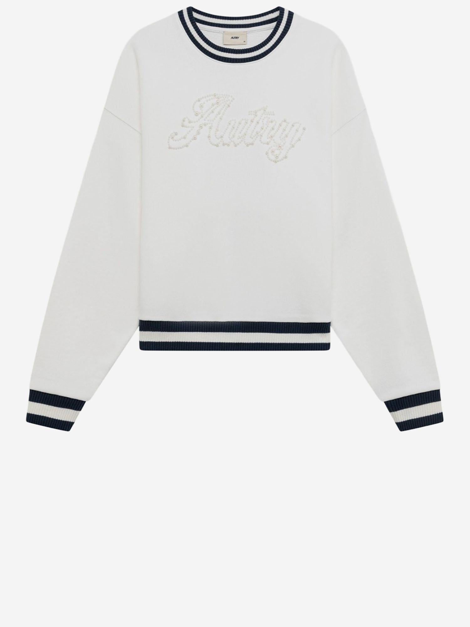 FELPA IN COTONE CON LOGO SWPW039W JERSEYWHITE AUTRY 