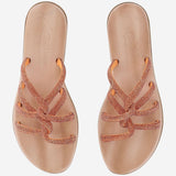 SANDALI IN PELLE CON STRASS TASO ARANCIO KIMA 