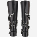 COMBAT BOOTS IN PELLE CON CINTURE E OCCHIELLI S097750 VCLBLK MACH & MACH 