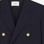 GIACCA DOPPIOPETTO IN GABARDINE DI LANA 631980 Y7B734141 SAINT LAURENT 