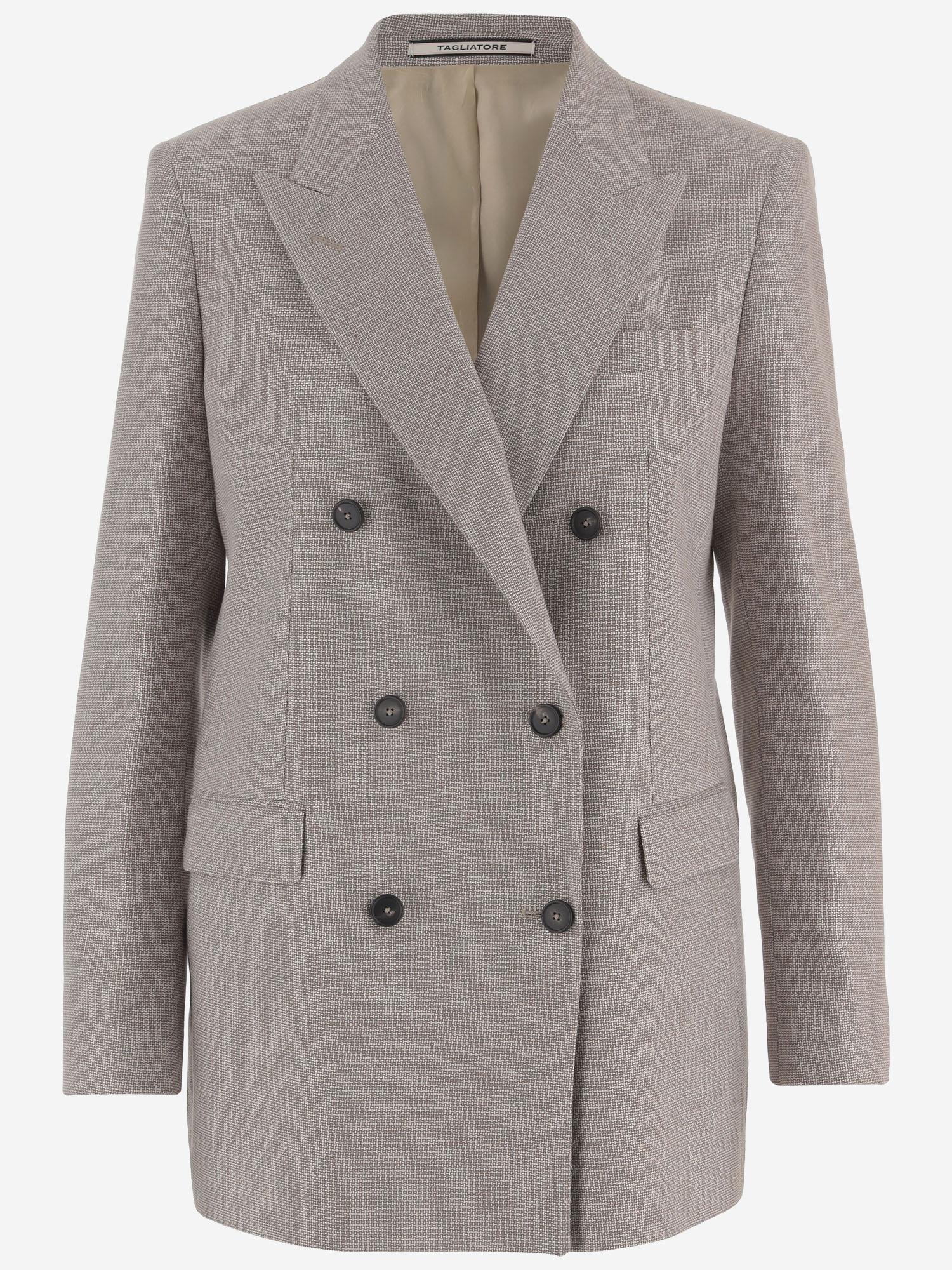 GIACCA DOPPIOPETTO IN LINO E COTONE JJASMINE10B 340346ET966 TAGLIATORE 