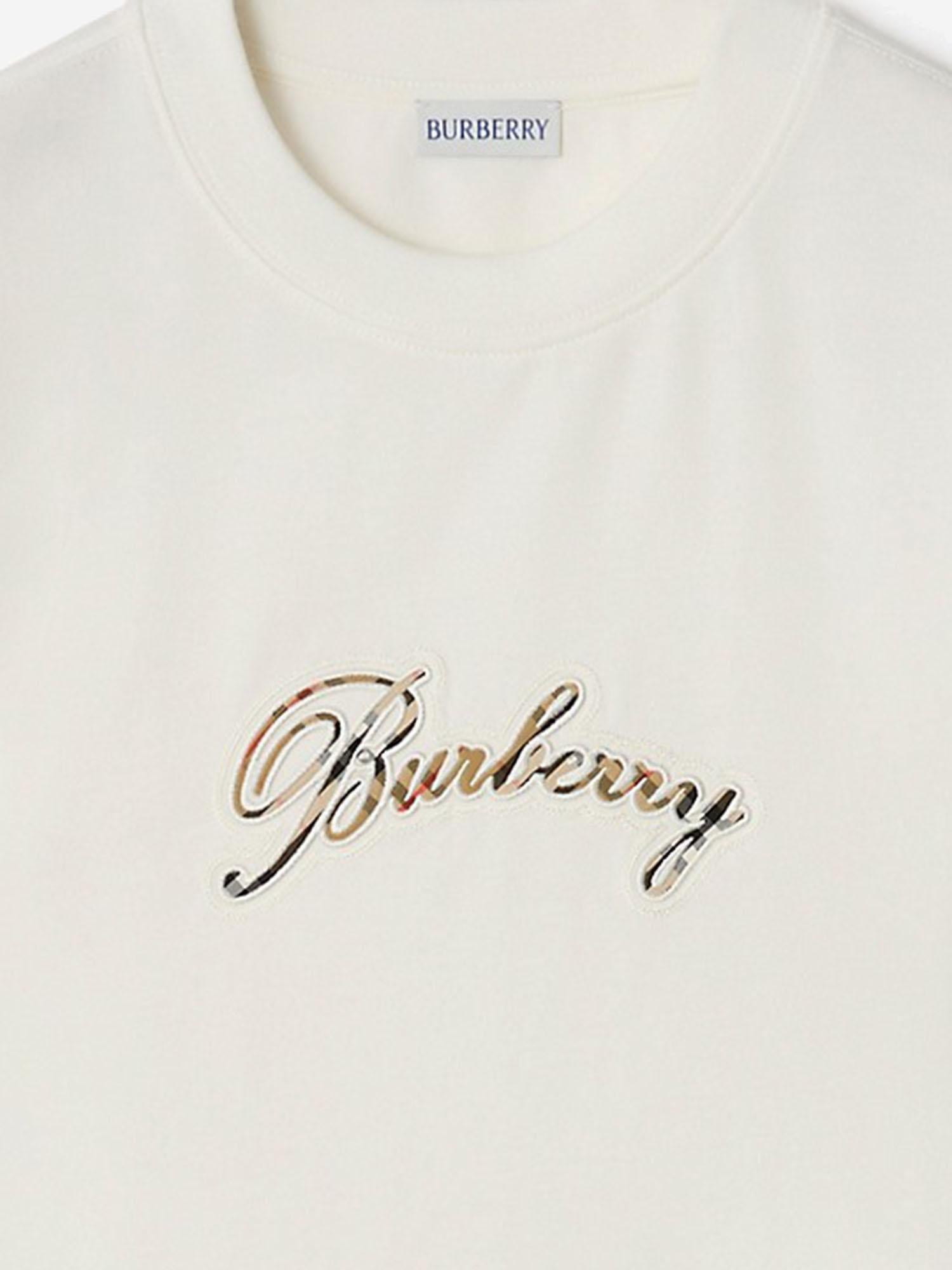 T-SHIRT IN COTONE CON LOGO 8118971 CHALK BURBERRY 