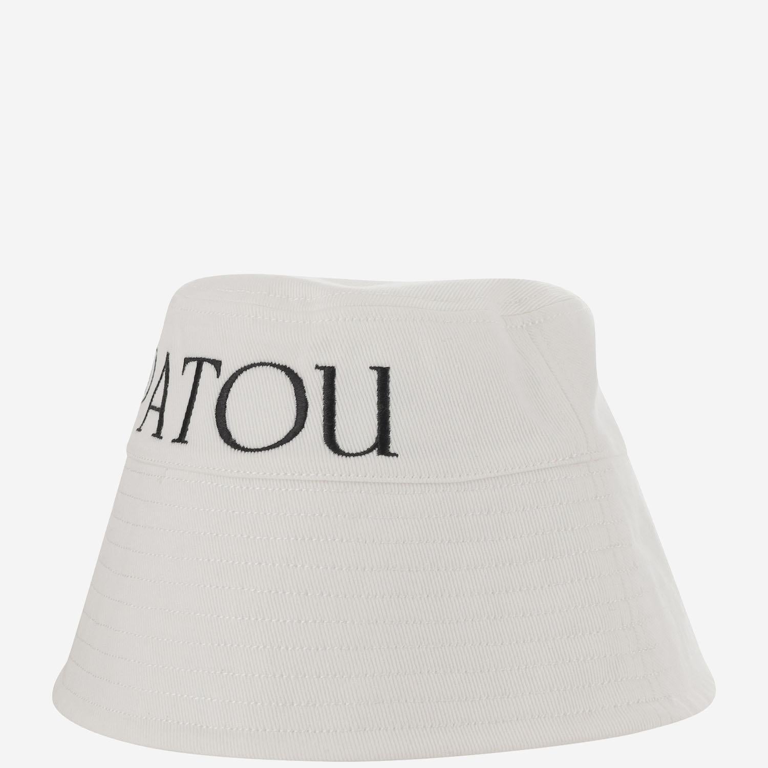 CAPPELLO BUCKET IN COTONE CON LOGO AC02701320 001W PATOU 
