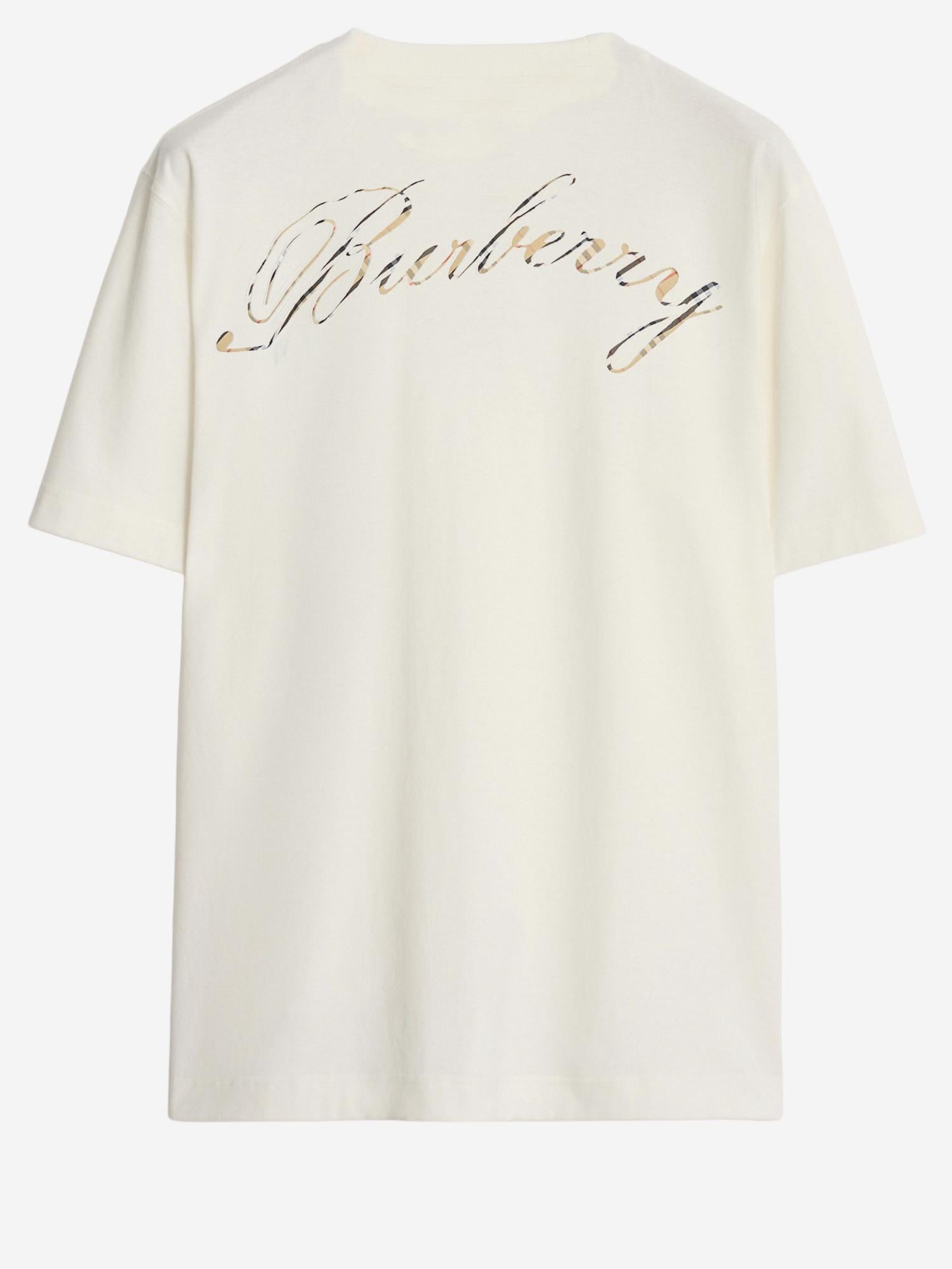 T-SHIRT IN COTONE CON LOGO 8119080 CHALK BURBERRY 