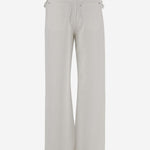 PANTALONI DI COTONE SFRANGIATI 13G876 WHITE SALVATORE FERRAGAMO 