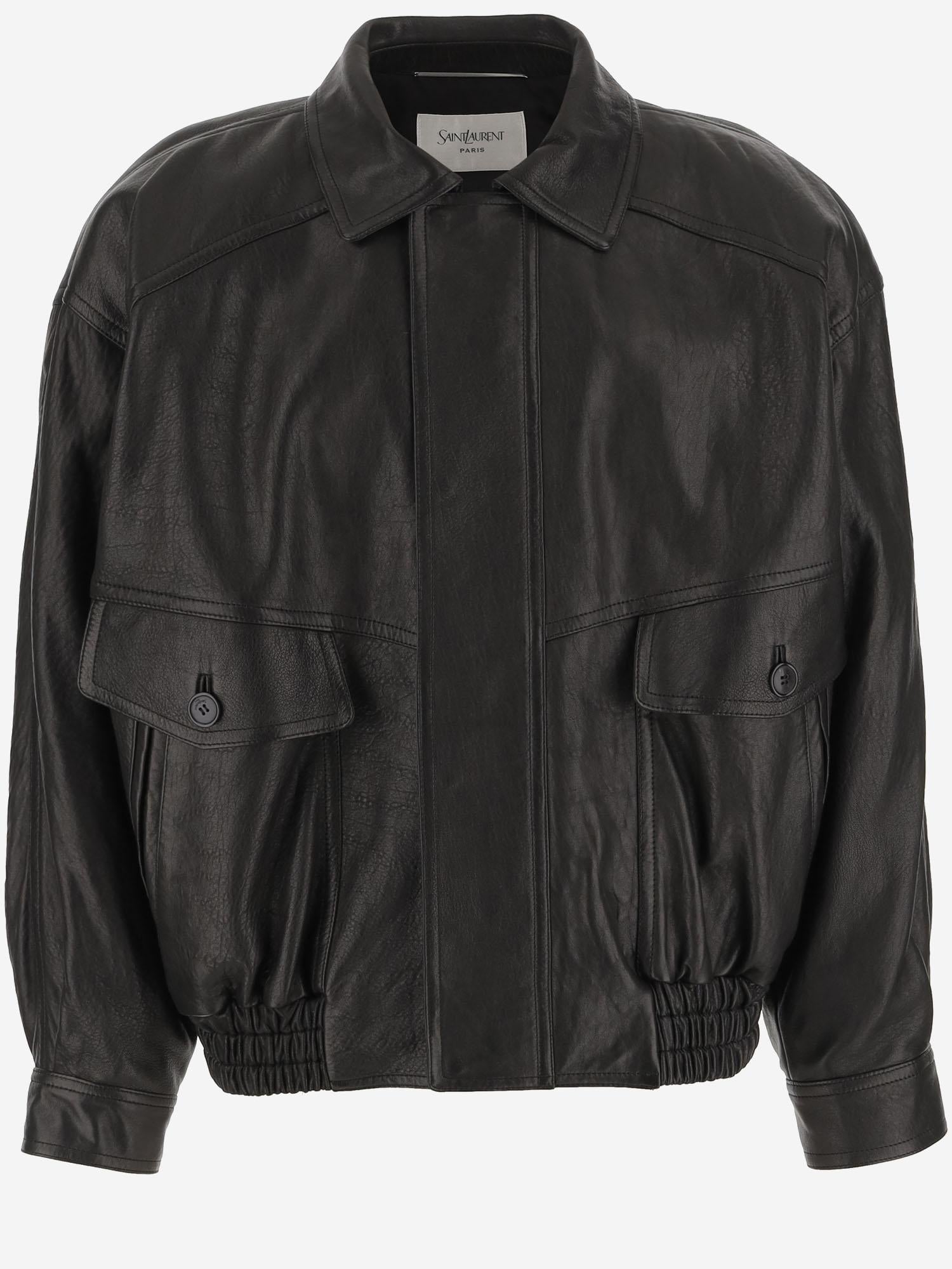 GIACCA BOMBER IN PELLE DI AGNELLO 843656 YCNF21000 SAINT LAURENT 
