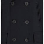 CAPPOTTO DOPPIOPETTO IN LANA 8115005 NAVY BURBERRY 