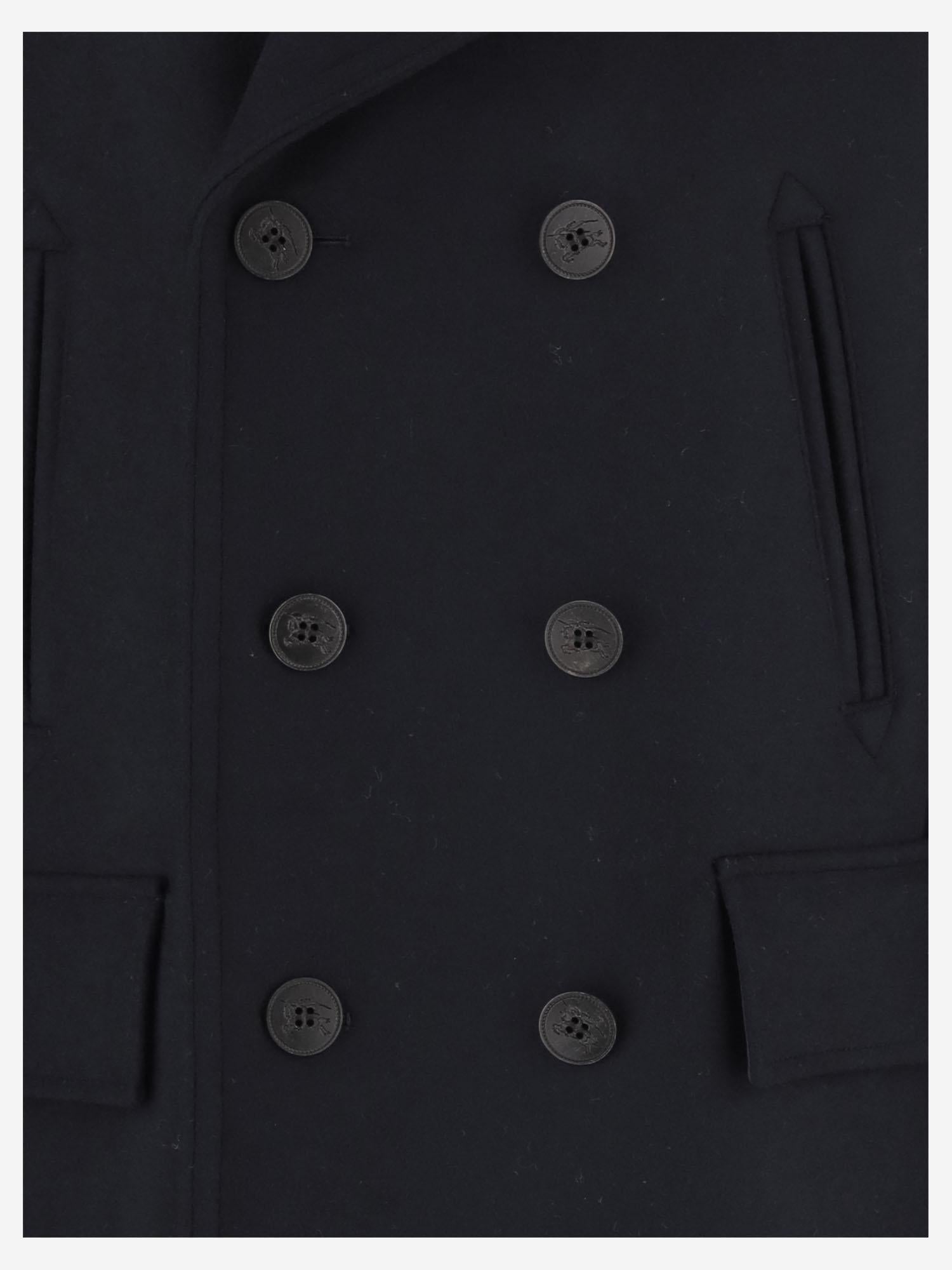CAPPOTTO DOPPIOPETTO IN LANA 8115005 NAVY BURBERRY 