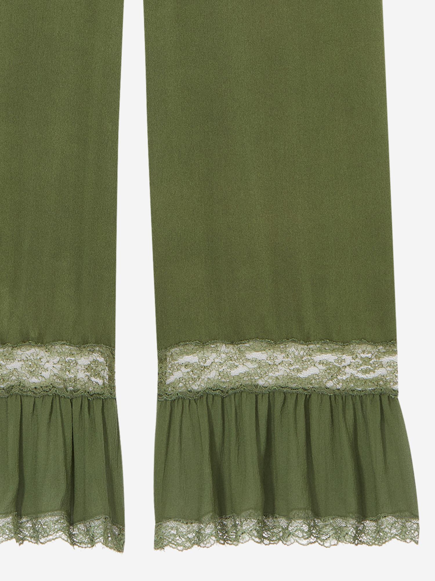 Pantaloni in raso di seta 858258 Y7G273981 SAINT LAURENT 