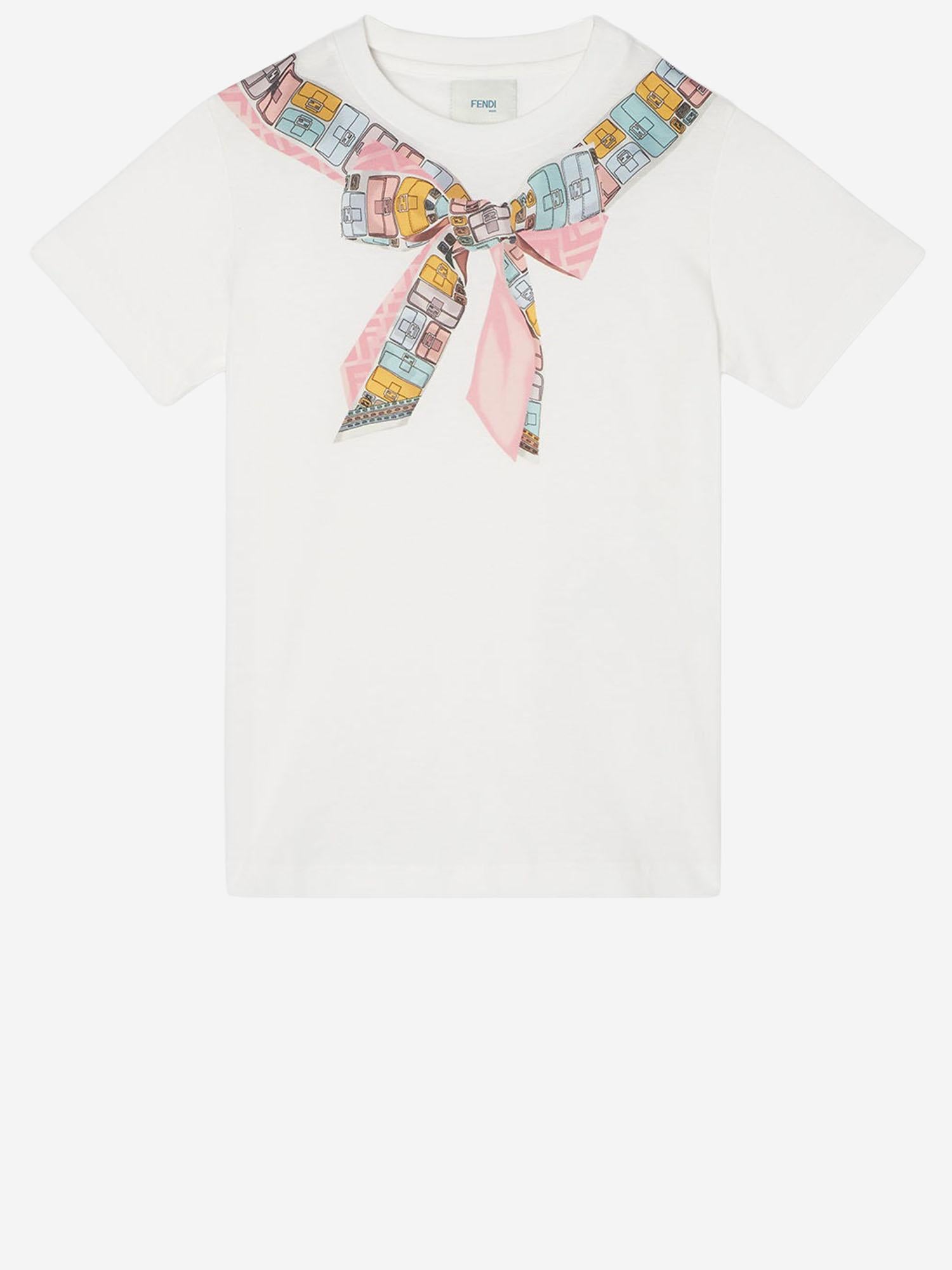 T-SHIRT IN JERSEY DI COTONE JFI391 7AJF0TU9 FENDI KIDS 