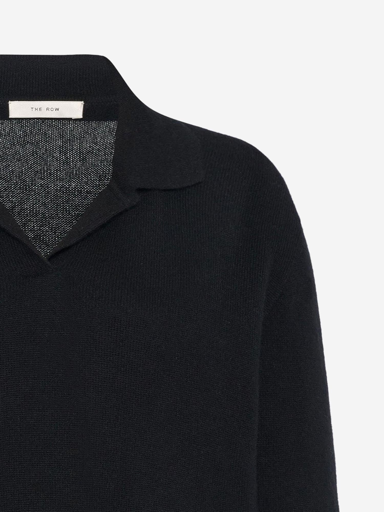 POLO A MANICHE LUNGHE OASHI IN CASHMERE 11062Y973 BLK THE ROW 