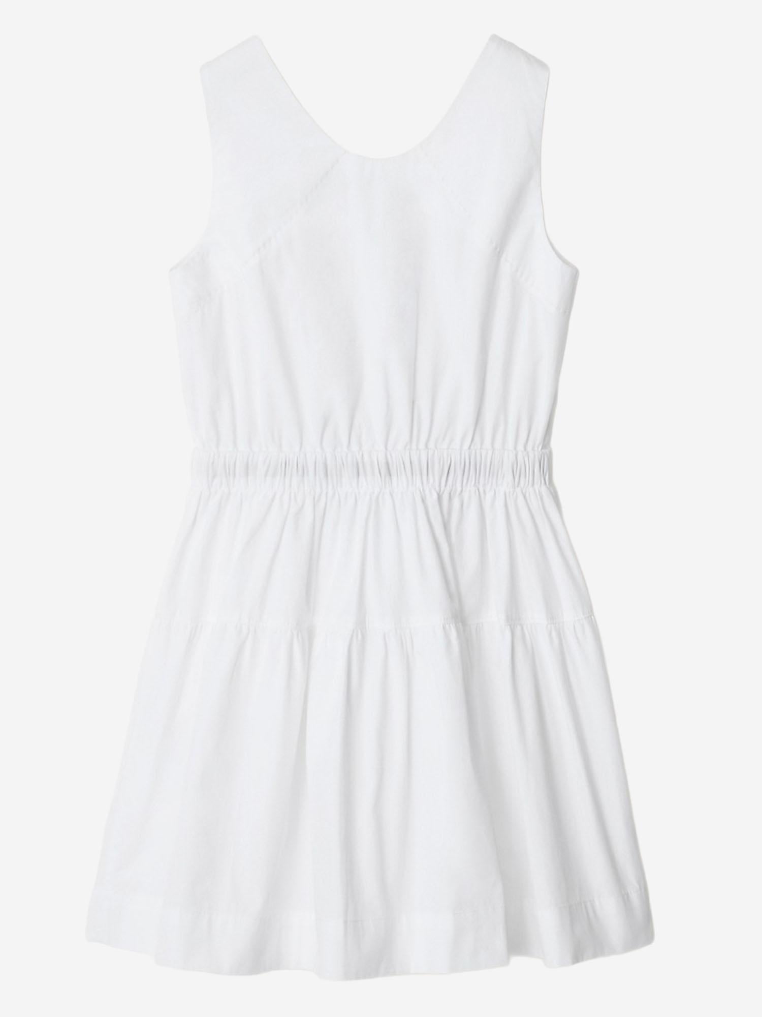 ABITO IN COTONE CON FINITURE CHECK 8117419 WHITE BURBERRY KIDS 