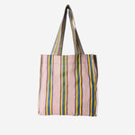 BORSA SHOPPING CON MOTIVO A RIGHE AU820993 06YELLOW/BLUE/PURPLE EJA 