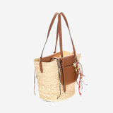 BORSA TROPICANA IN PELLE E RAFIA TROPICANA NATURAL CUBA LAB 