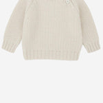 MAGLIONE IN LANA E ACRILICO CON BOTTONI SULLA SPALLA 25W074 ECRU 1+ IN THE FAMILY KIDS 