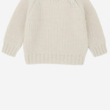 MAGLIONE IN LANA E ACRILICO CON BOTTONI SULLA SPALLA 25W074 ECRU 1+ IN THE FAMILY KIDS 